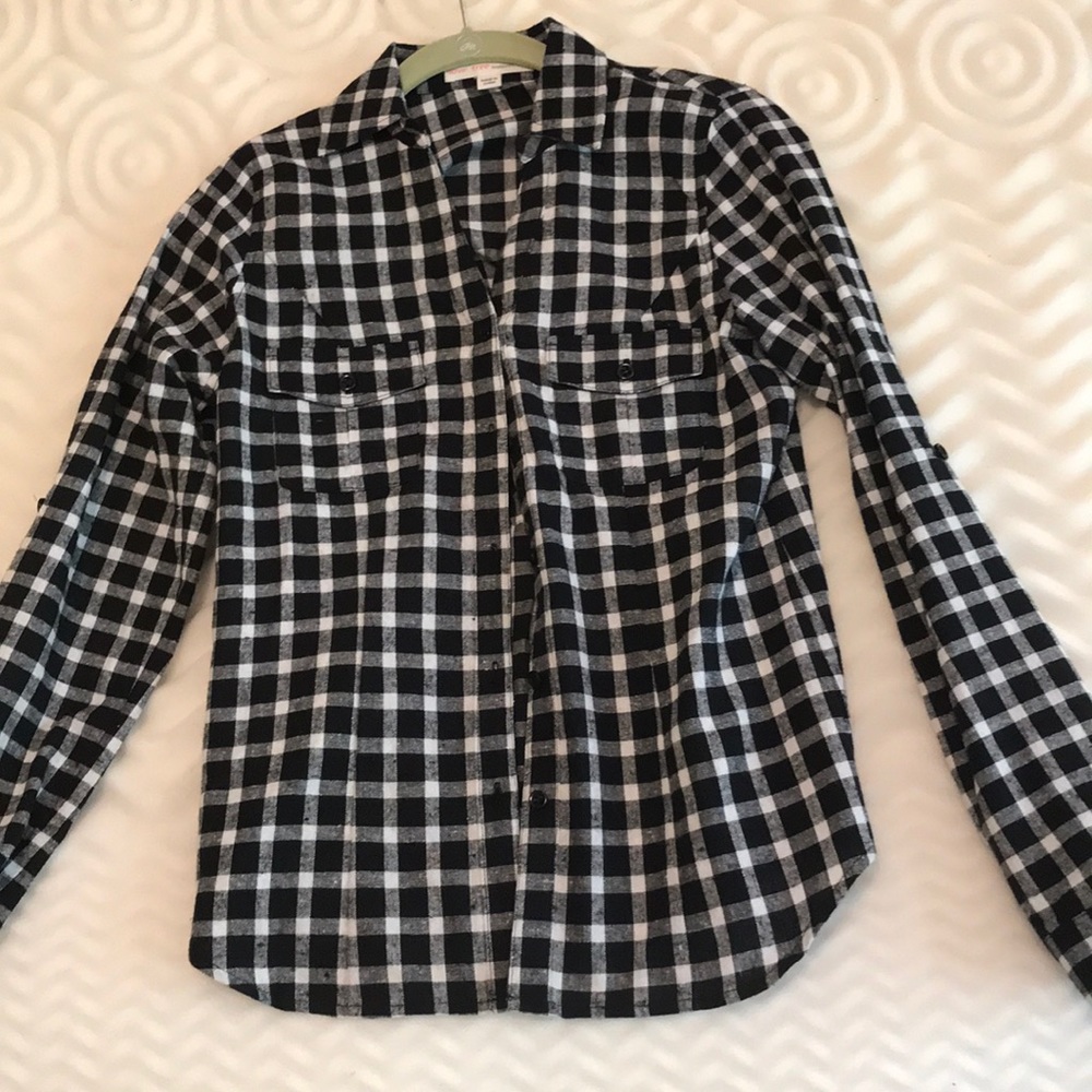🖤 Black & white checkered flannel